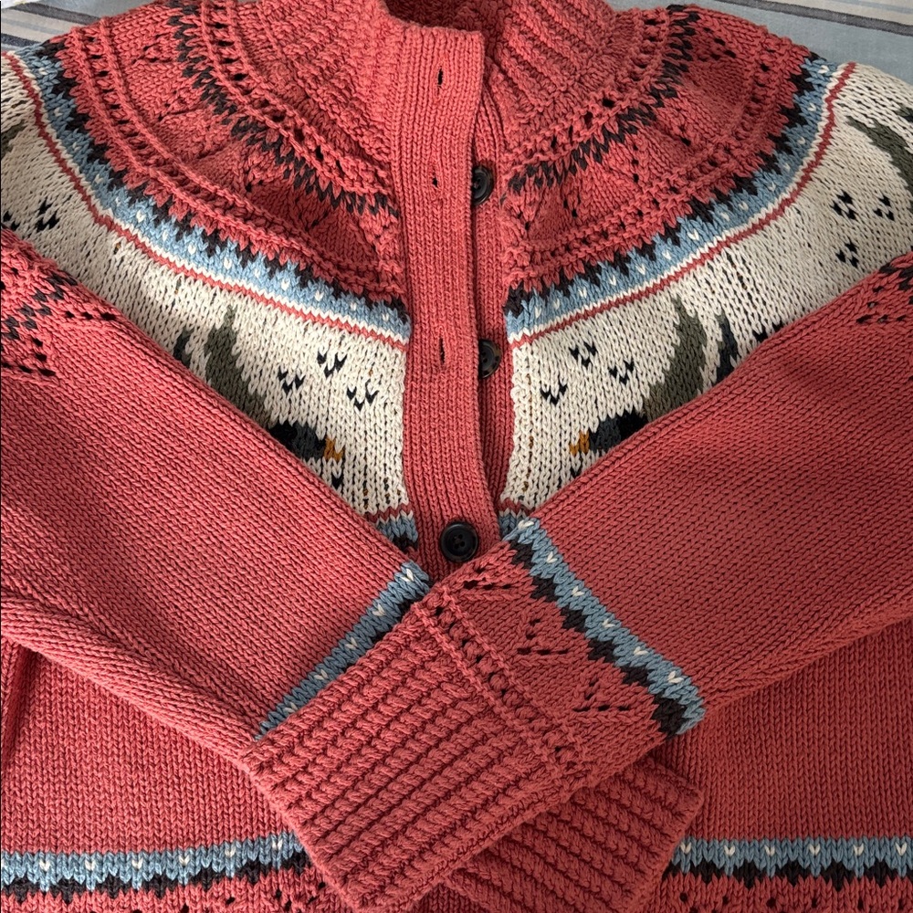 L.L. Bean Women's Mallard Duck Cardigan Sweater M - Picture 8 of 10